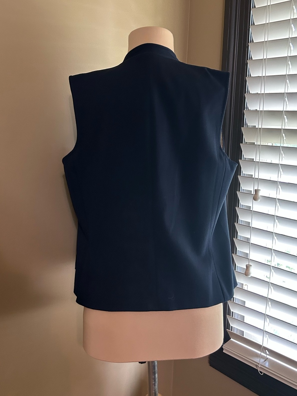 Talbots Navy Stretch Sleeveless Button Vest - Picture 5 of 6